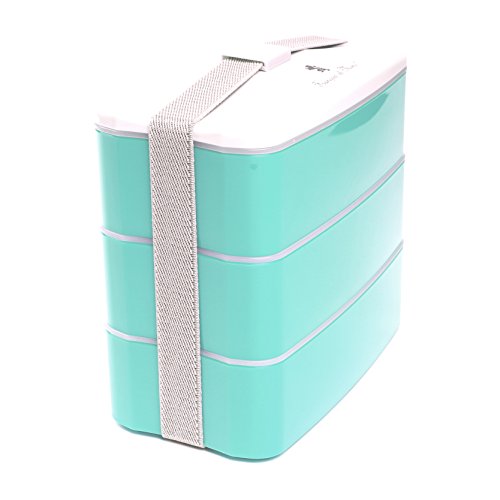 Francois et Mimi Multi-Compartment Stackable Bento Lunch Box (Green), only $9.99