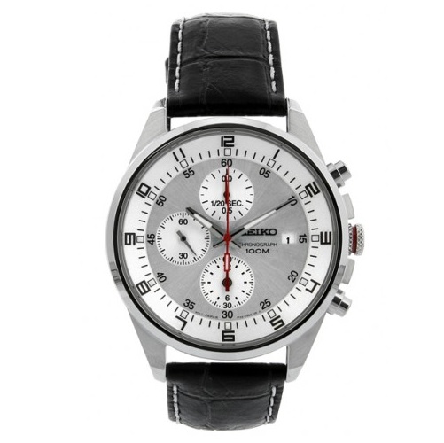 SEIKO Silver Dial Chronograph Stainless Steel Men's Watch Item No. SNDC87P2, only $92.99, free  shipping after using coupon code 