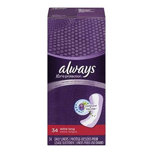 Always Xtra Protection Unscented Daily Liners, Extra Long, 34 Count, only  $2.11, free shipping after clipping coupon and using SS
