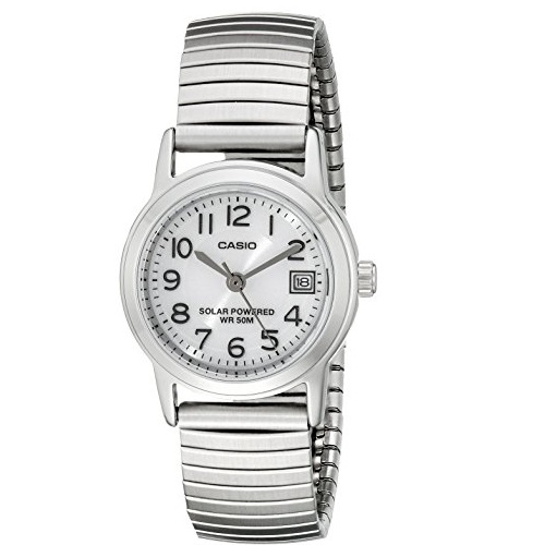 Casio Women's LTP-S100E-7BVCF Easy-To-Read Solar Stainless Steel Watch, only $19.99