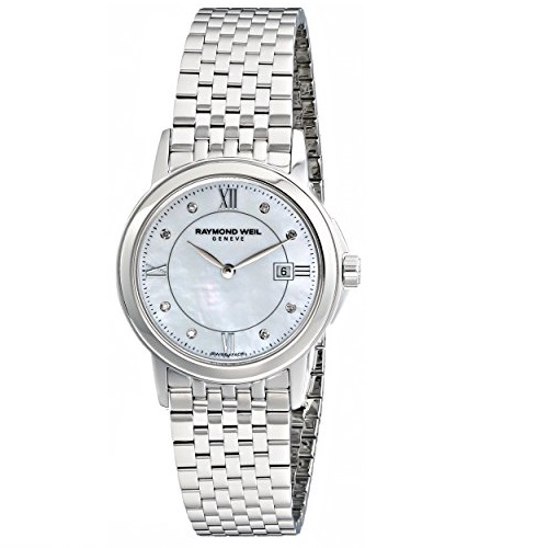 Jomashop：速搶！RAYMOND WEIL雷蒙威 珍珠貝母錶盤 鑲鑽 不鏽鋼 女士時尚石英手錶，原價$995.00，現使用折扣碼后僅售$325.00，免運費。除NY州外免稅！