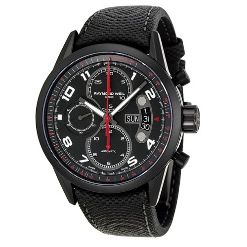 RAYMOND WEIL Freelancer Chronograph Urban Black Dial Black Leather Men's Watch Item No. 7730-BK-05207, only $1245.00, free shipping after using coupon
