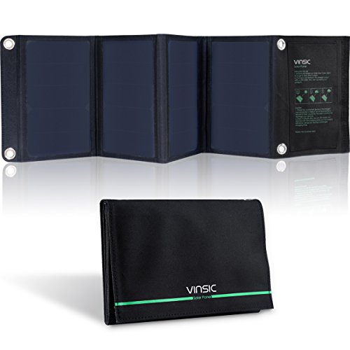 Solar Panel, VINSIC 22W High Efficiency Solar Panel Foldable and Portable Dual-port Solar Charger (22W Solar Panel),only $59.90, free shipping after using coupon code 