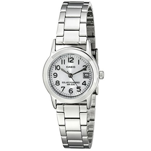 Casio Women's LTP-S100D-7BVCF Easy-To-Read Solar Stainless Steel Watch, only $20.94 after automatic discount at checkout.