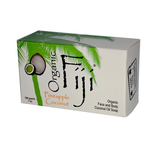 Organic Fiji Coconut Oil Soap, For Face and Body, 100% Certified Organic, Pineapple Coconut, 7-Ounce, only $5.49 