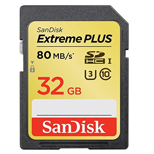 SanDisk Extreme Plus 32GB高速SDXC存储卡，速度达80MB/s，原价$39.99，现仅售$24.99