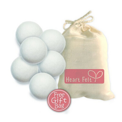 Six Wool Dryer Balls By Heart Felt - The BEST RATED Dryer Ball Brand on Amazon! 100% Pure Organic Wool to the Core ~ Perfect for Cloth Diapers ~ Perfect Gift Idea!  $18.94 