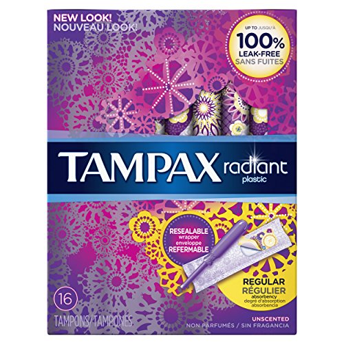 Radiant plastic Regular absorbency unscented tampons 16ct, only $1.79, free shipping after clipping coupon and using SS