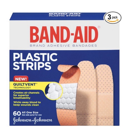 Band-Aid Brand Adhesive Bandages, Plastic Strips, Assorted, 60 Count (Pack of 3), only $5.91