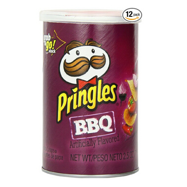 品客Pringles BBQ 燒烤味小型包裝 2.5 oz (12盒裝)   $5.66