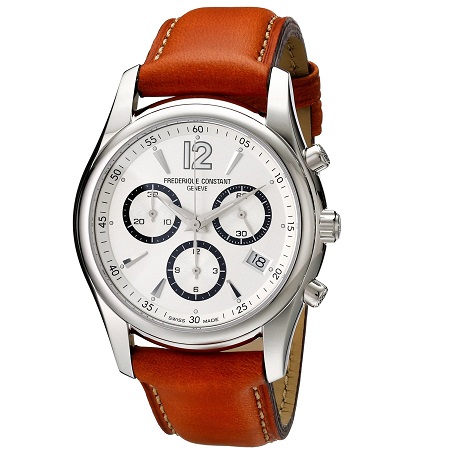 FREDERIQUE CONSTANT Junior Chronograph Silver Dial Brown Leather Men's Watch Item No. FC-292SB4B26, only $349.00, free shipping