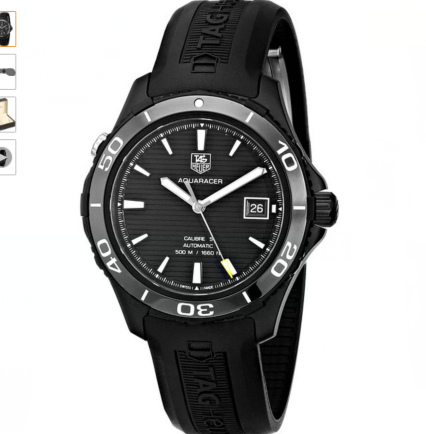 TAG Heuer Men's WAK2180.FT6027 Aquaracer Analog Display Swiss Automatic Black Watch, $1,995.00, FREE shipping 