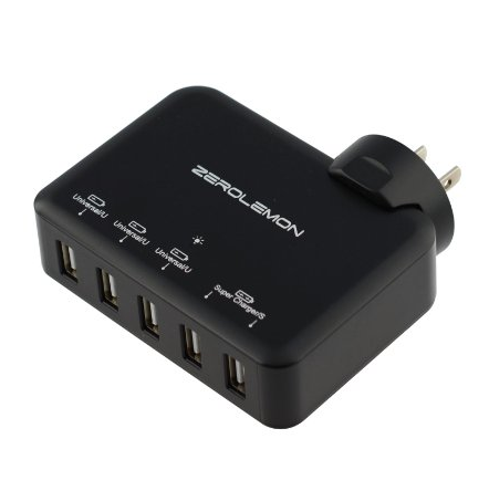  ZeroLemon 40W 5端口USB充电器，原价$19.99，现使用折扣码后仅售$14.99