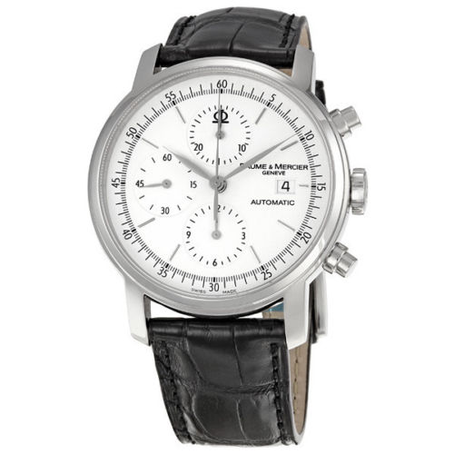 BAUME ET MERCIER Baume and Mercier Classima Automatic Chronograph White Dial Black Leather Men's Watch Item No. 08591, only $1099.00, free shipping after using coupon code