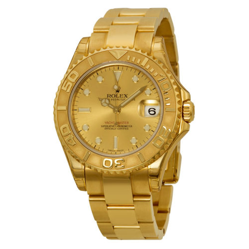  ROLEX Yacht-Master Automatic Gold Dial 18kt Yellow Gold Midsize Watch 168628CSO Item No. 168628CSO, only $14995.00, free shipping after using coupon code