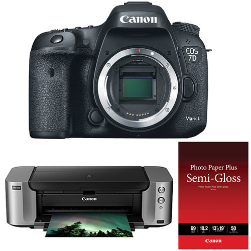 Canon EOS 7D Mark II DSLR Camera with PIXMA PRO-100 Printer Kit , only $1249.00, free shipping after $350 mail-in rebate