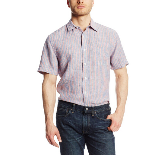 Perry Ellis Men's Short Sleeve Linen Stripe Shirt  $25.50