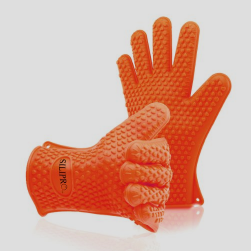 Silipro Heat Resistant Grilling Silicone BBQ Gloves for Cooking, Baking, Smoking, Grilling and Potholder $12.59