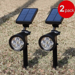 Solar Wall Lights / In-ground Lights, 180°angle Adjustable and Waterproof 2 pack$30.99