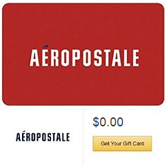  Aeropostale 电子礼卡满$50减$10优惠促销 