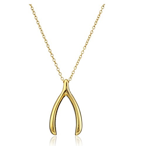 Amazon Collection Sterling Silver Wishbone Pendant Necklace, only $11.98