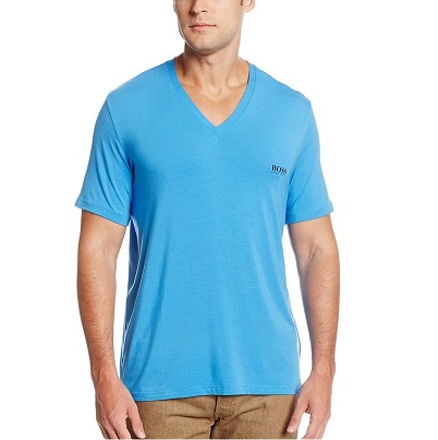 BOSS HUGO BOSS Men's Micromodal Short Sleeve V-neck T-shirt, only $11.63 
