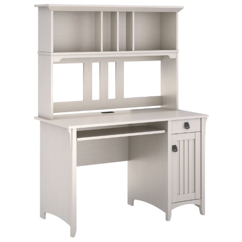 Bush Furniture Salinas Mission Desk and Hutch, Antique White Finish, only $159.00, free shipping