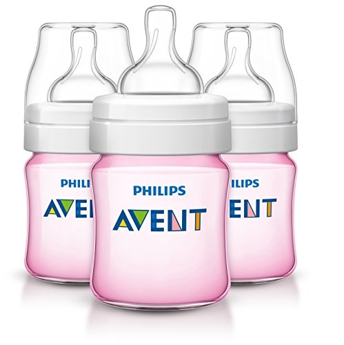 Philips AVENT Classic Plus BPA Free Polypropylene Bottles, Pink, 4 Ounce (Pack of 3), only $12.55