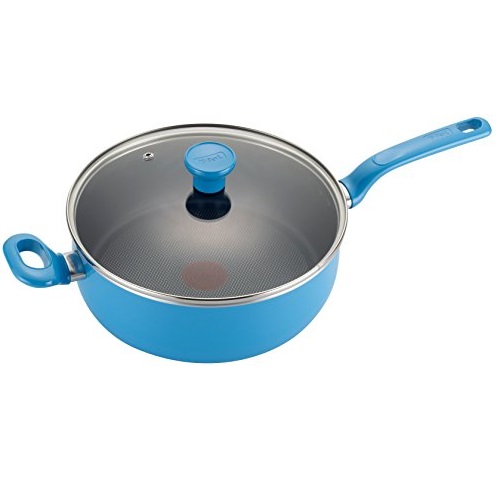 T-fal C96933 Excite Nonstick Thermo-Spot Covered Jumbo Cooker Cookware, 4.5-Quart, Blue, only $9.57