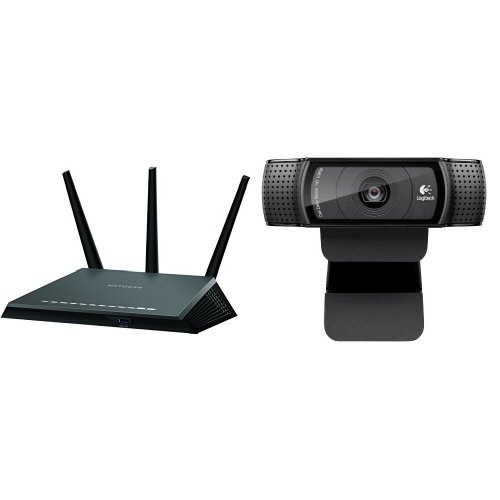 NETGEAR AC1900 Nighthawk Dual Band Wi-Fi Gigabit Router (R7000) and Logitech HD Pro Webcam C920, 1080p Widescreen Video Calling and Recording, only $189.99, free shipping