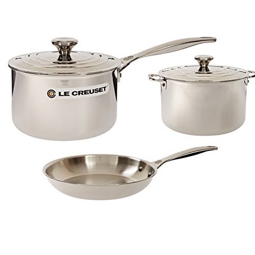 Le Creuset Tri-Ply Stainless Steel Cookware Set, 5 pc.t, only $311.95, free shipping