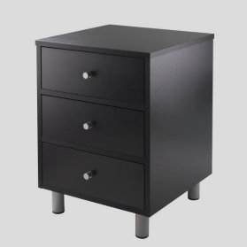 Winsome Daniel Accent Table with 3-Drawer, Black Finish $34.30