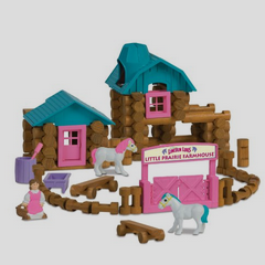 Lincoln Logs小草原的馬棚實木建築玩具，原價32.99，現價僅售$18.39