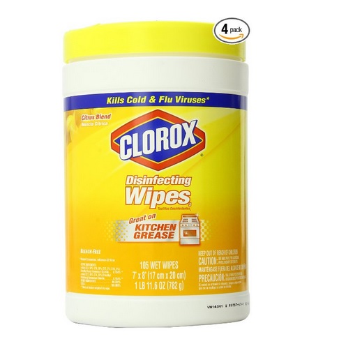 Clorox Disinfecting Antibacterial Wipes, Crisp Lemon - 105 Count Each (Pack Of 4), only $15.37, free shipping after clipping coupon and using SS