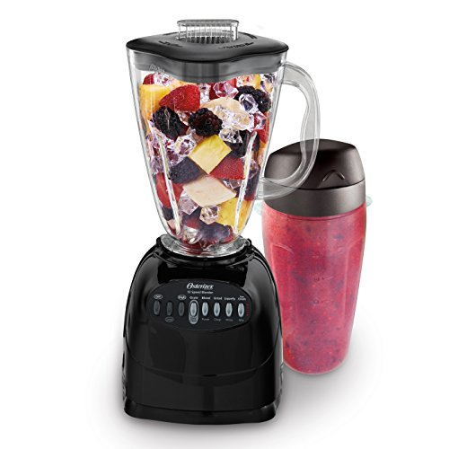 Oster Simple Blend 100 10-Speed Blender with Blend and Go Cup, Black, only $19.99