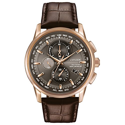 CITIZEN Eco-Drive World Chronograph A-T Perpetual Calendar Brown Leather Strap Men's Watch Item No. AT8113-04H, only $279.00, free shipping after using coupon code