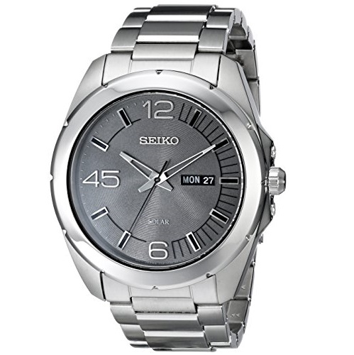 Jomashop：史低价！Seiko 精工 SNE273 光动能不锈钢男士手表，原价$265.00，现仅售$69.71，$5.99运费 