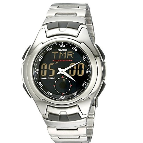 史低价！速抢！Casio 卡西欧AQ160WD-1BV 男士不锈钢双模显示手表，原价$49.95，现仅售$20.96