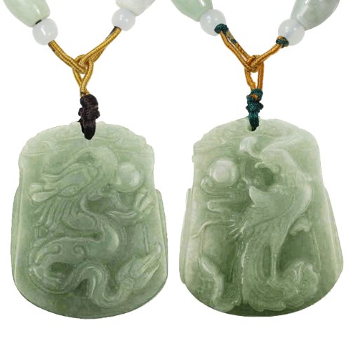 Dahlia Jadeite Certified Grade A Jade Dragon or Phoenix Pendant Necklace, only $90.45, free shipping