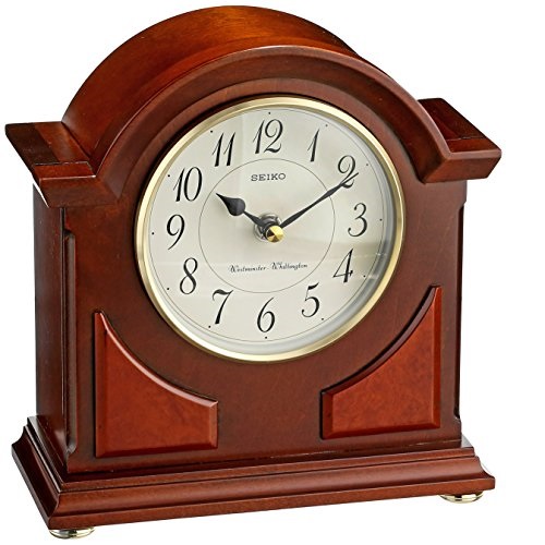 Seiko Mantel Chime Clock Brown Wooden Case , only $80.15, free shipping