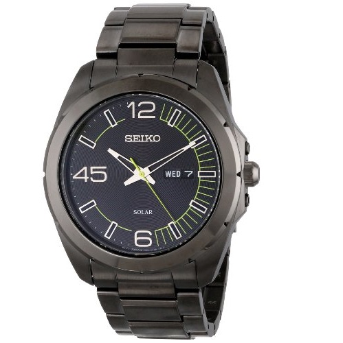 Seiko精工SNE275黑色離子鍍太陽能腕錶，原價$295.00，現僅售$82.32，免運費