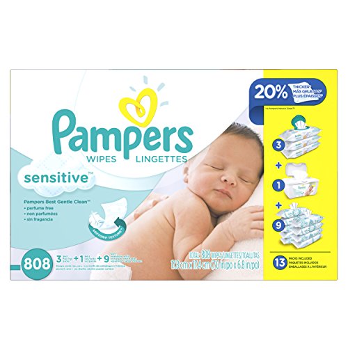 史低价！Pampers帮宝适敏感型宝宝湿巾，808片装，原价$23.21，现点击coupon后仅售$15.79，免运费