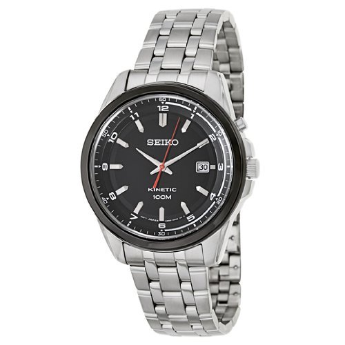 SEIKO Kinetic Black Dial Stainless Steel Men's Watch Item No. SKA635, only $91.80, free shipping after using coupon code 