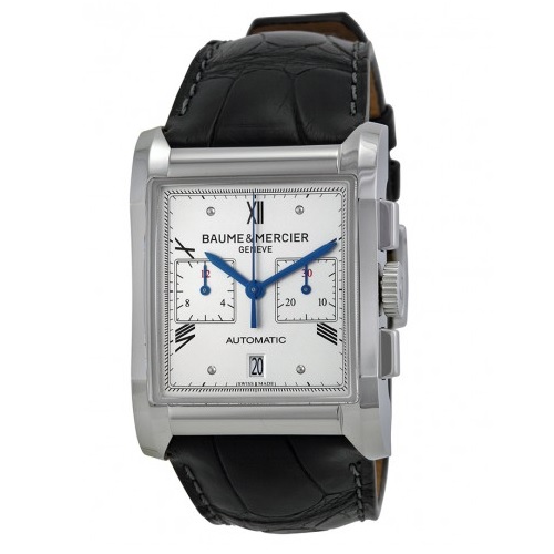 BAUME ET MERCIER Baume and Mercier Hampton Milleis Silver Dial Alligator Leather Men's Watch, only $2195.00, free shipping after using coupon code 