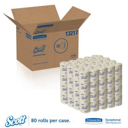 史低價！Scott 100%再生纖維標準捲筒廁紙，2層，80卷 $30.09 免運費