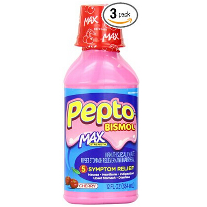 Pepto-Bismol Cherry Max 5 治疗拉肚子药 12 Oz (3瓶) 只要$15.16