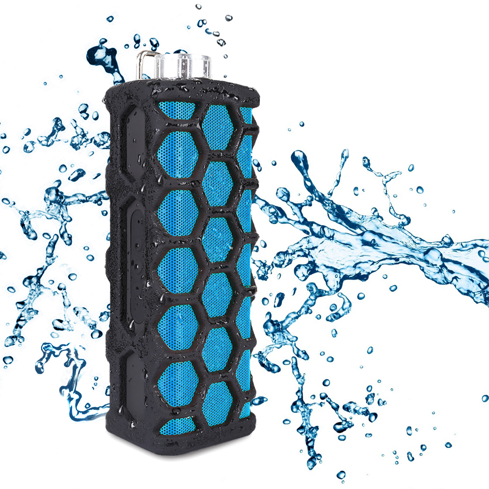 Keedox Outdoor Sports Water Resistant Shockproof Portable Wireless Bluetooth Speaker,Hands-free calls,Rechargeable, AUX Input, good for Iphone/Ipod/Android Smart Phone/Laptop/Tablet/Other Audio Devices (Black+Blue)  $29.99