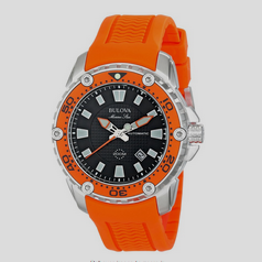 Bulova Men's 98B207 Stainless Steel Automatic Watch with Orange Rubber Band $142.27, FREE shipping