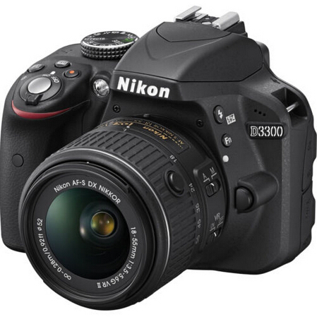 Nikon D3300 DSLR 24.2 MP HD 1080p Camera with 18-55mm VR Lens Refurbished  $329 