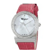 Salvatore Ferragamo Women's FG2160014 Grande Maison Diamond-Accented Stainless Steel Watch with Pink Leather Band $784.01